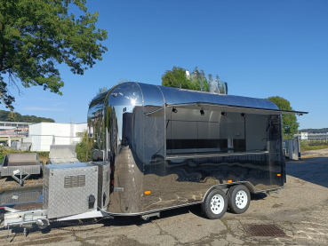 Retro Stainless Steel Food Trailer PSS5021 im US-Retro-Design mit Edelstahl
